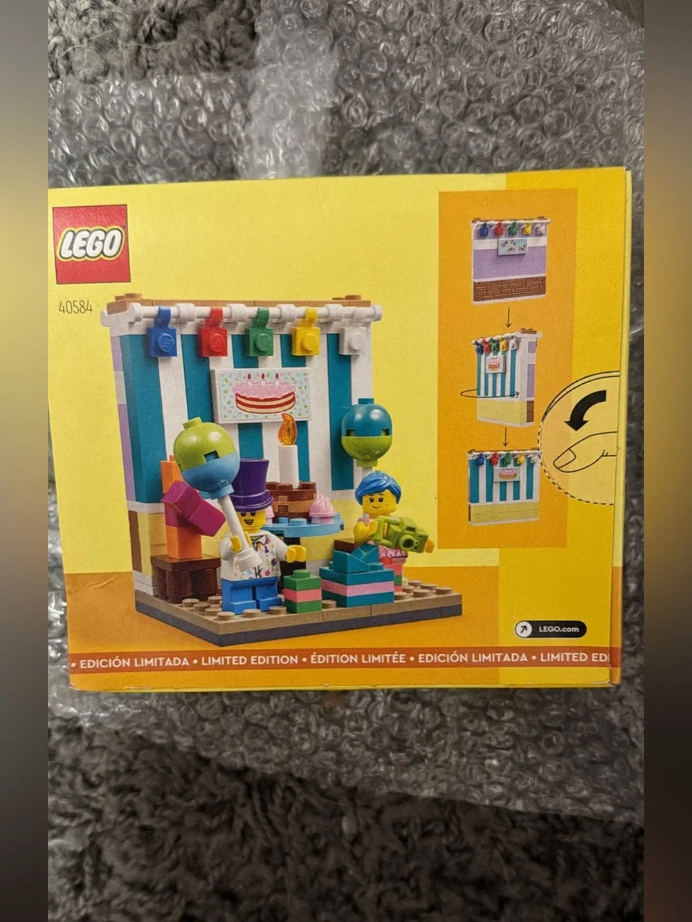 LEGO Birthday Diorama - Yellow, Purple, Blue, Green, Pink